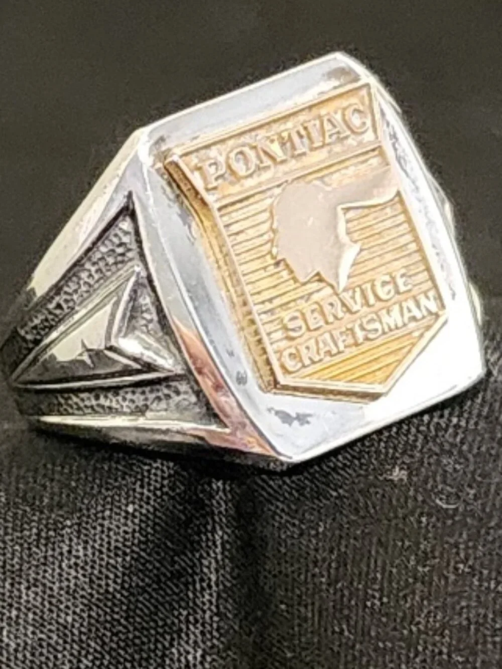 Vintage Pontiac Service Craftsman Sterling Ring - D.H. Steen Co. Detroit